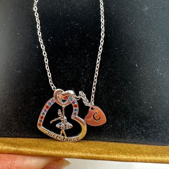 NIB Joycuff "Just dance" silver tone and rhinestone heart with dancer necklace! - Picture 9 of 9